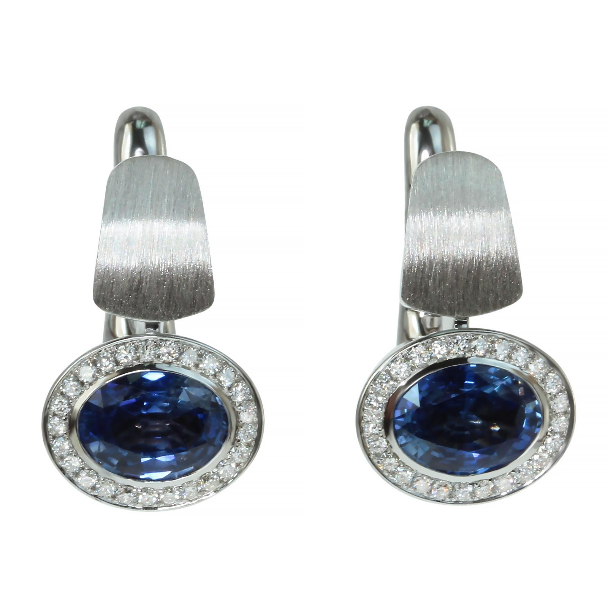 Blue Sapphire Diamonds Colored Enamel 18 Karat White Gold Kaleidoscope Earrings

Please take a look at one of our trade mark texture in Kaleidoscope Collection - 