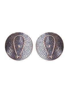 Blue Sapphire Disc Earrings in 14kt Gold