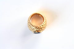 Blue Sapphire Dome Cocktail Ring 18 Karat Gold
