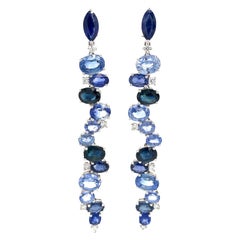 Blue Sapphire Drop Earrings