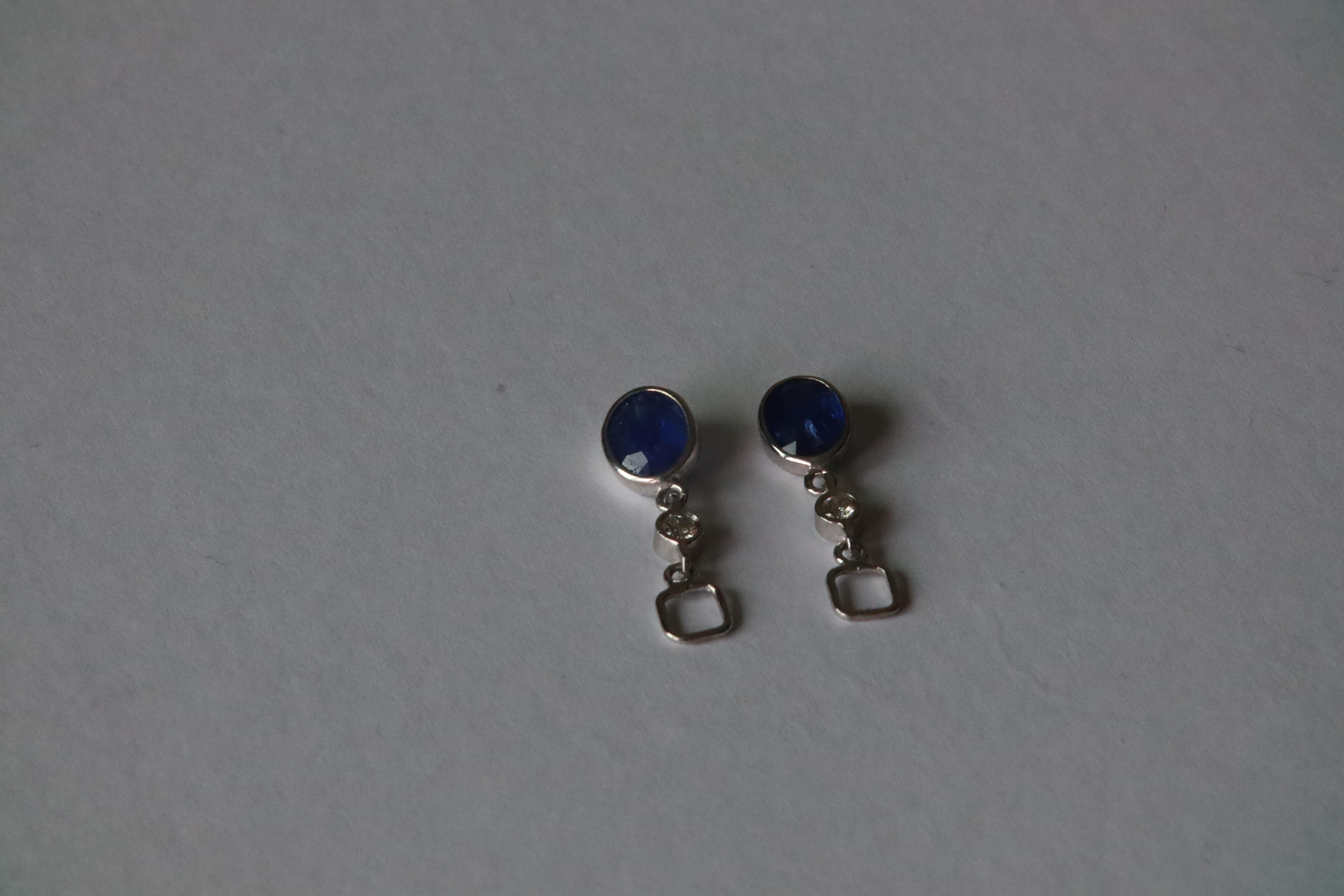 Art Deco Blue Sapphire Earring Enhancer For Sale