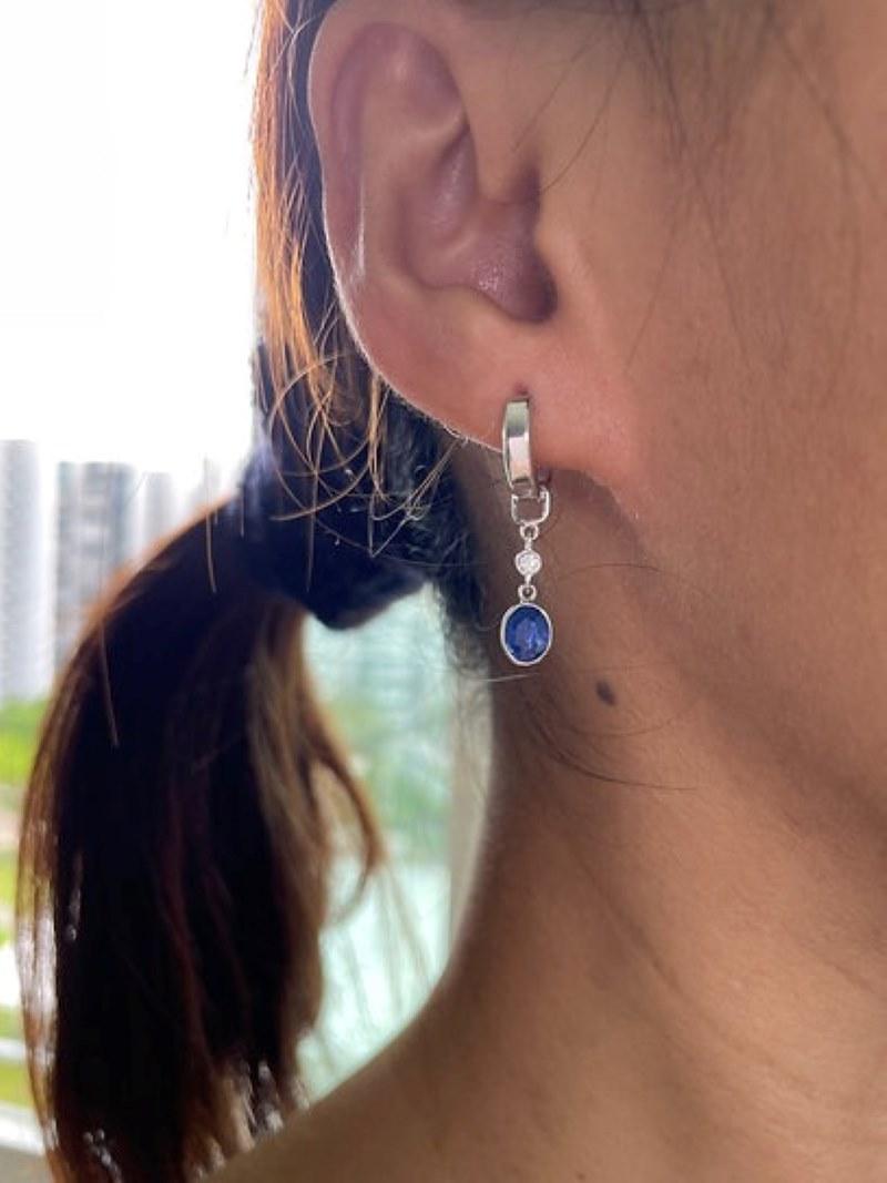 Women's Blue Sapphire Earring Enhancer For Sale
