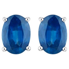 Pendientes Zafiro Azul 1,88 Quilates Oro Blanco 14K