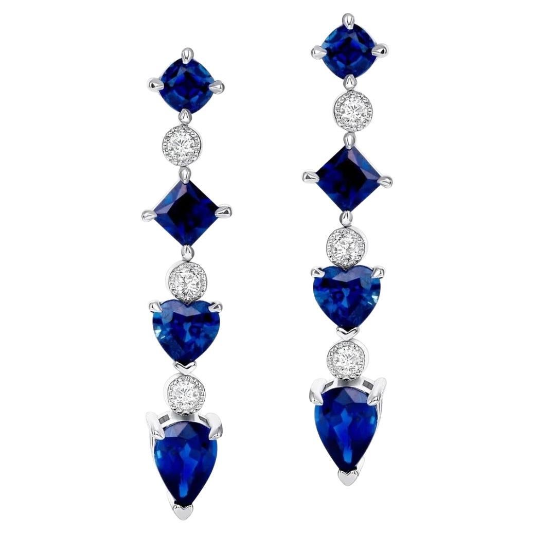 Blue sapphire earrings, featuring 4.71 carats of Ceylon sapphires.