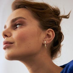 Blue Sapphire Earrings in 14k Solid Yellow Gold