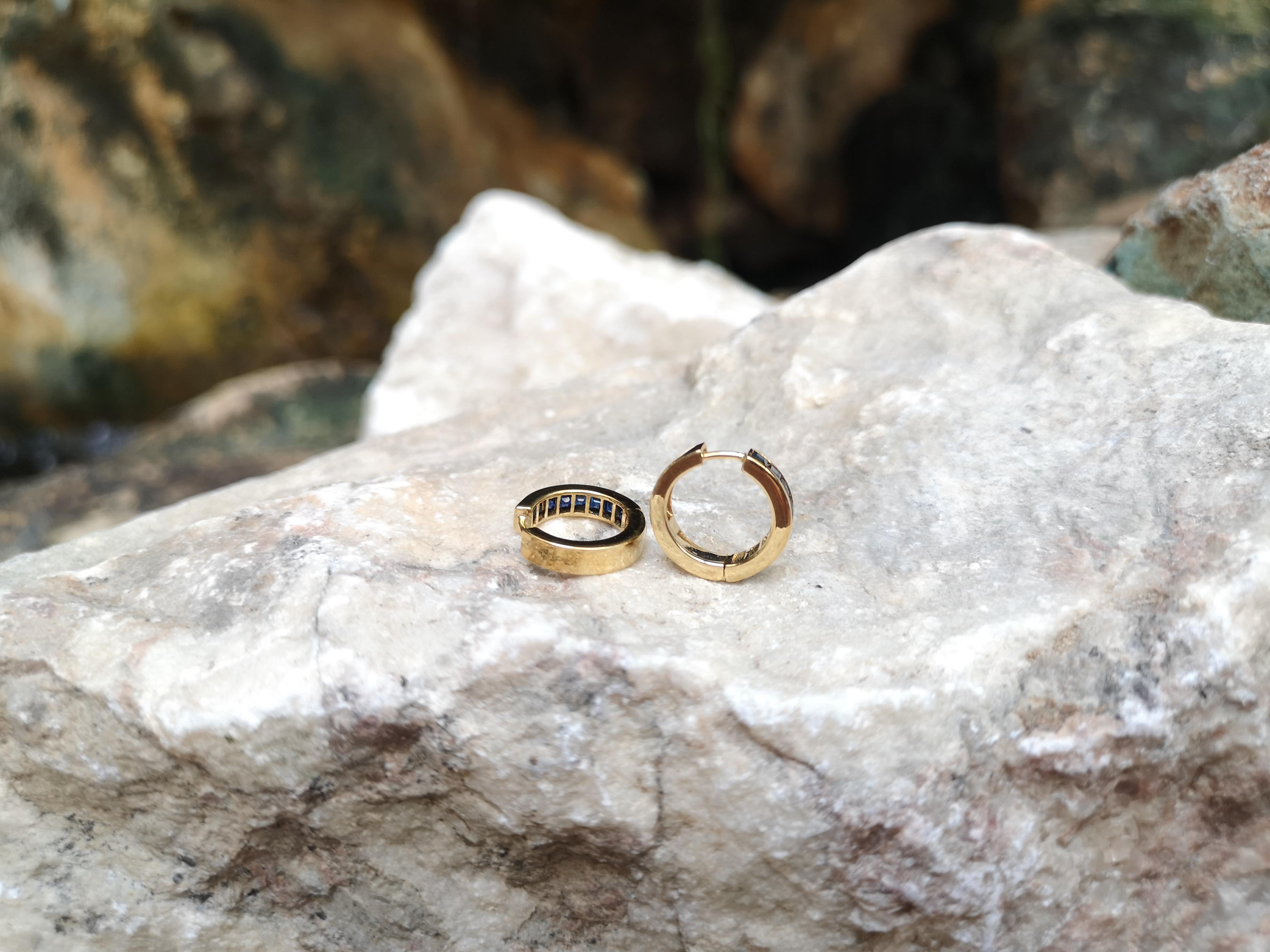 Blaue Saphir-Ohrringe in 18 Karat Goldfassung für Damen oder Herren