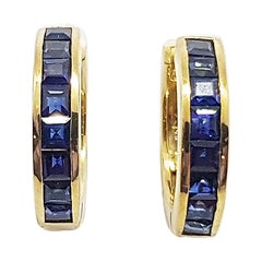 Blaue Saphir-Ohrringe in 18 Karat Goldfassung