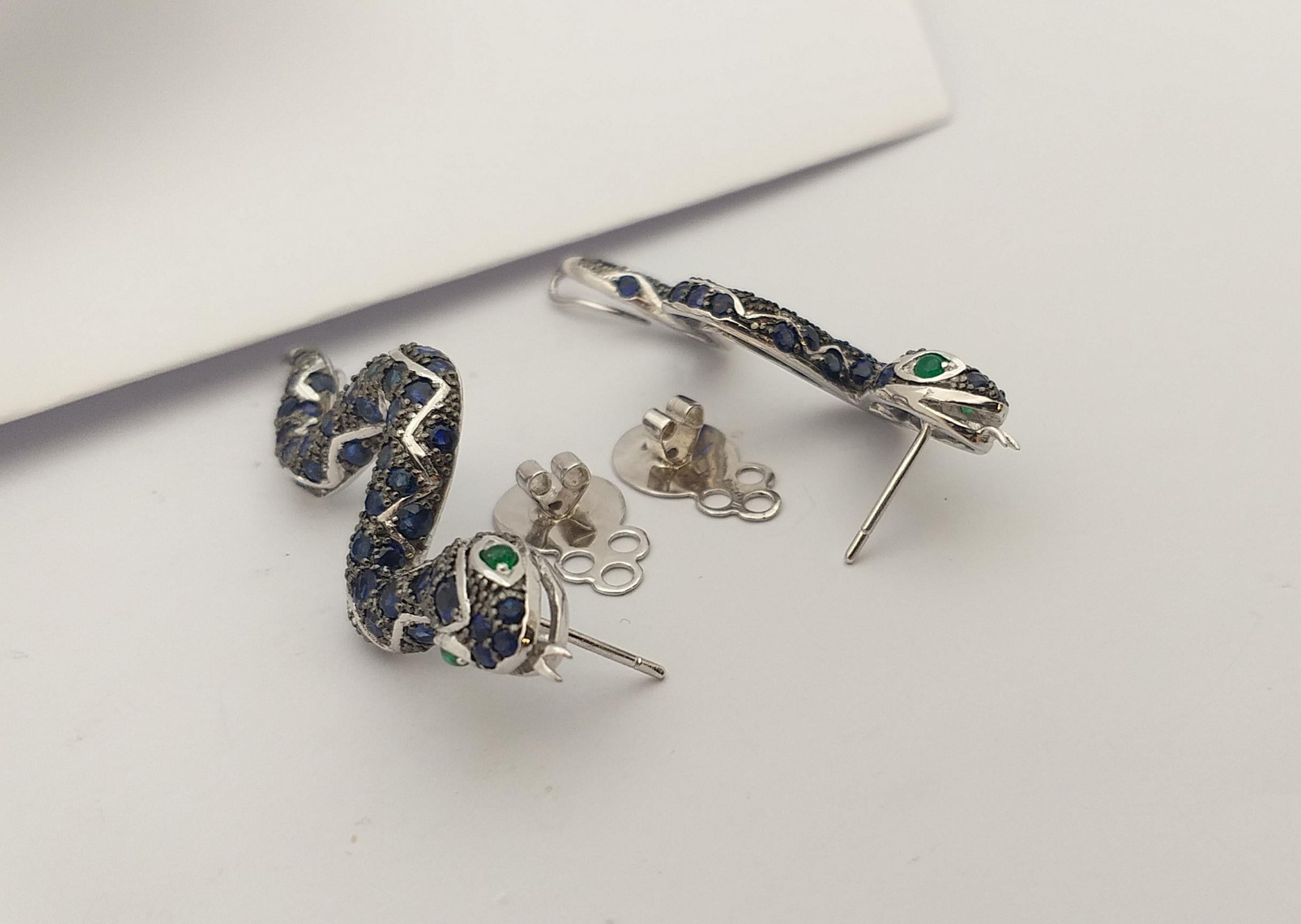 blue snake earrings
