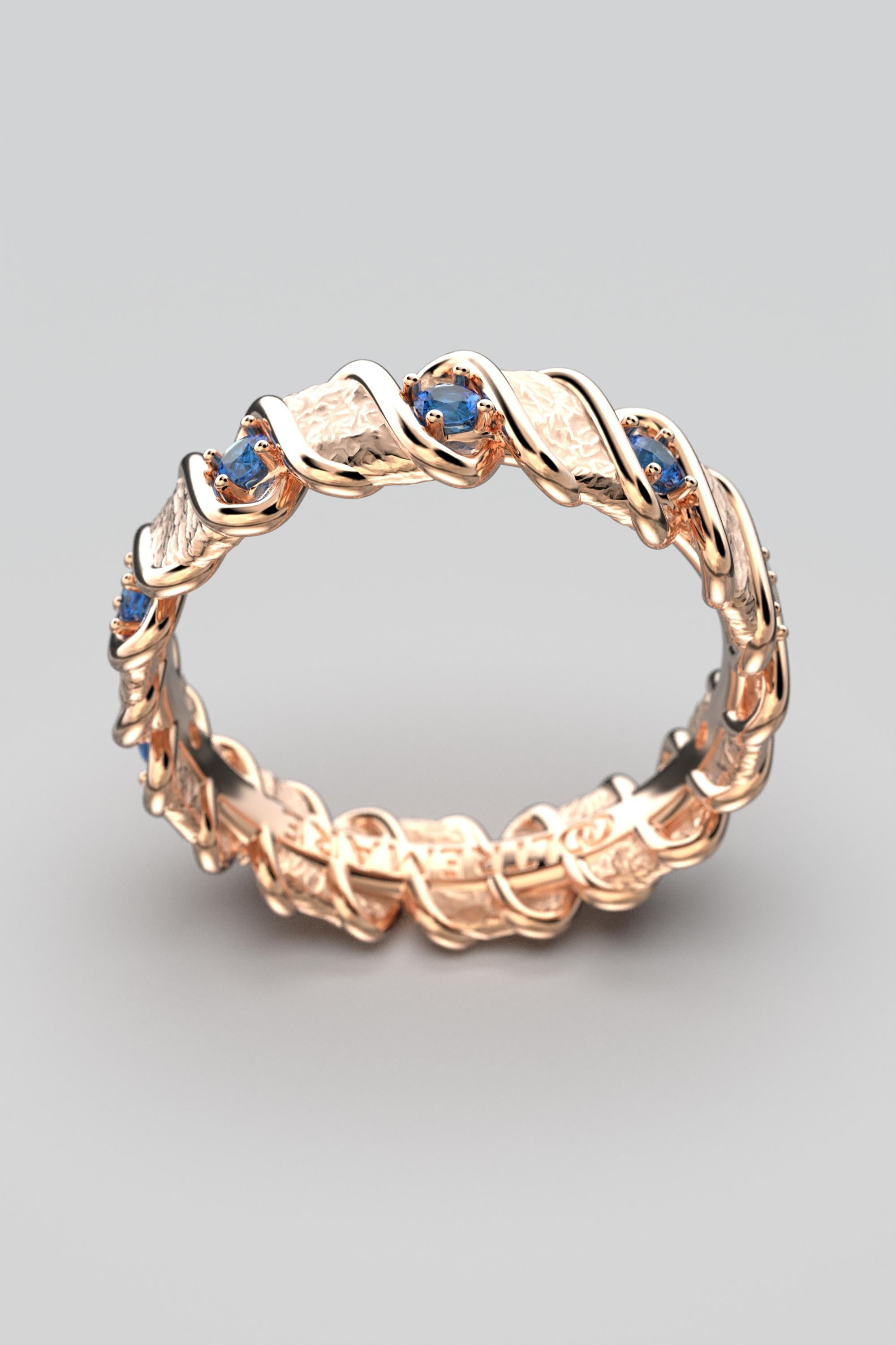 Im Angebot: Eternity-Ring aus 18 Karat Gold mit blauem Saphir, hergestellt in Italien von Oltremare Gioielli () 5