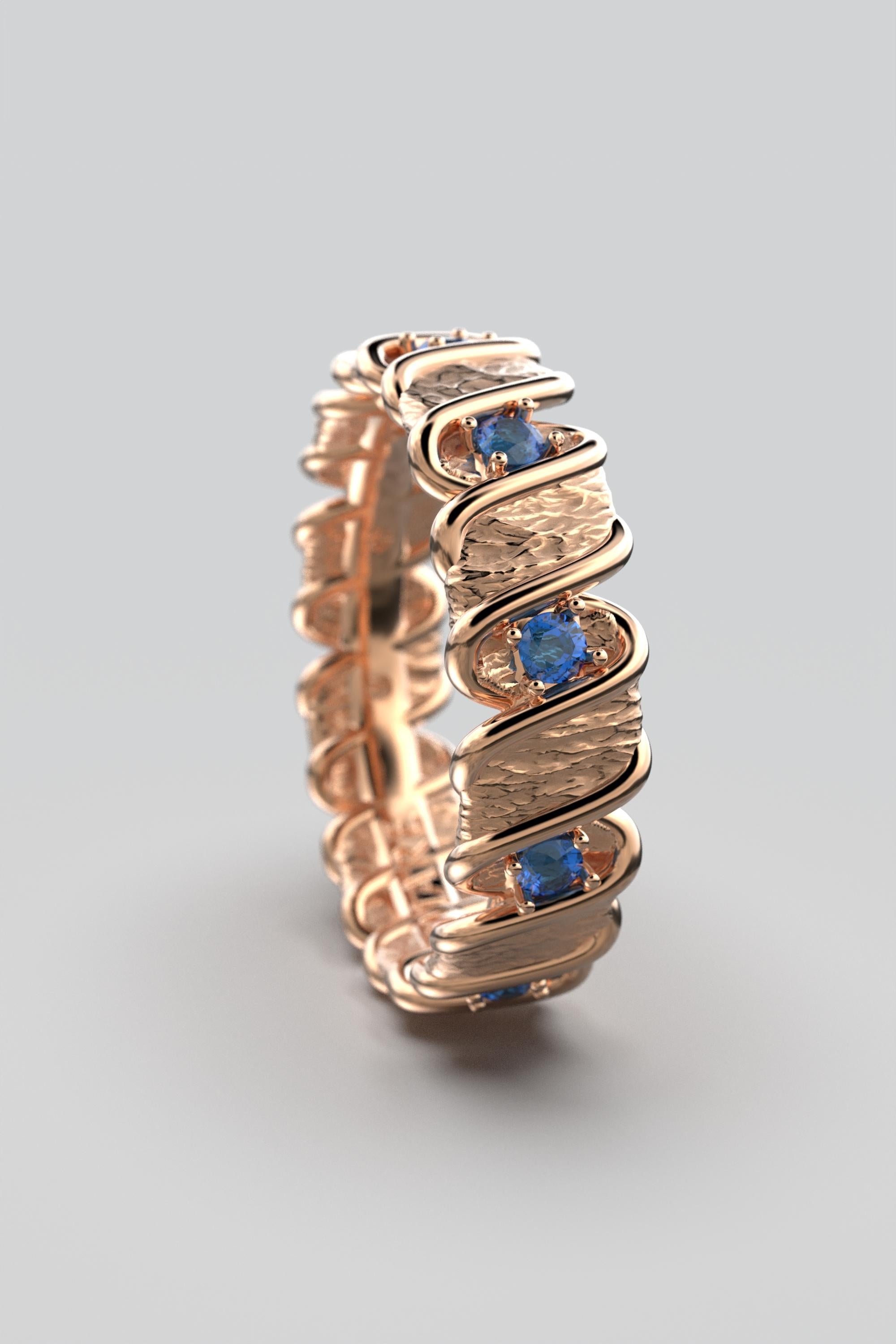 For Sale:  Blue Sapphire Eternity 18k Gold Band Made in Italy by Oltremare Gioielli 6