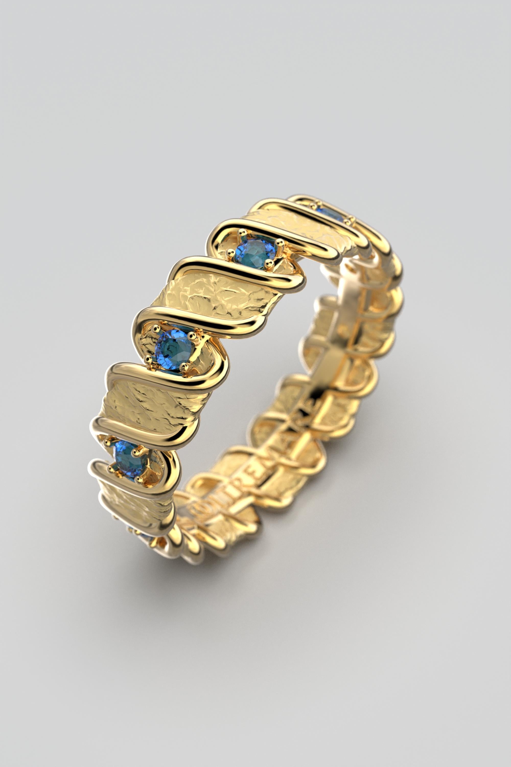 For Sale:  Blue Sapphire Eternity 18k Gold Band Made in Italy by Oltremare Gioielli 7