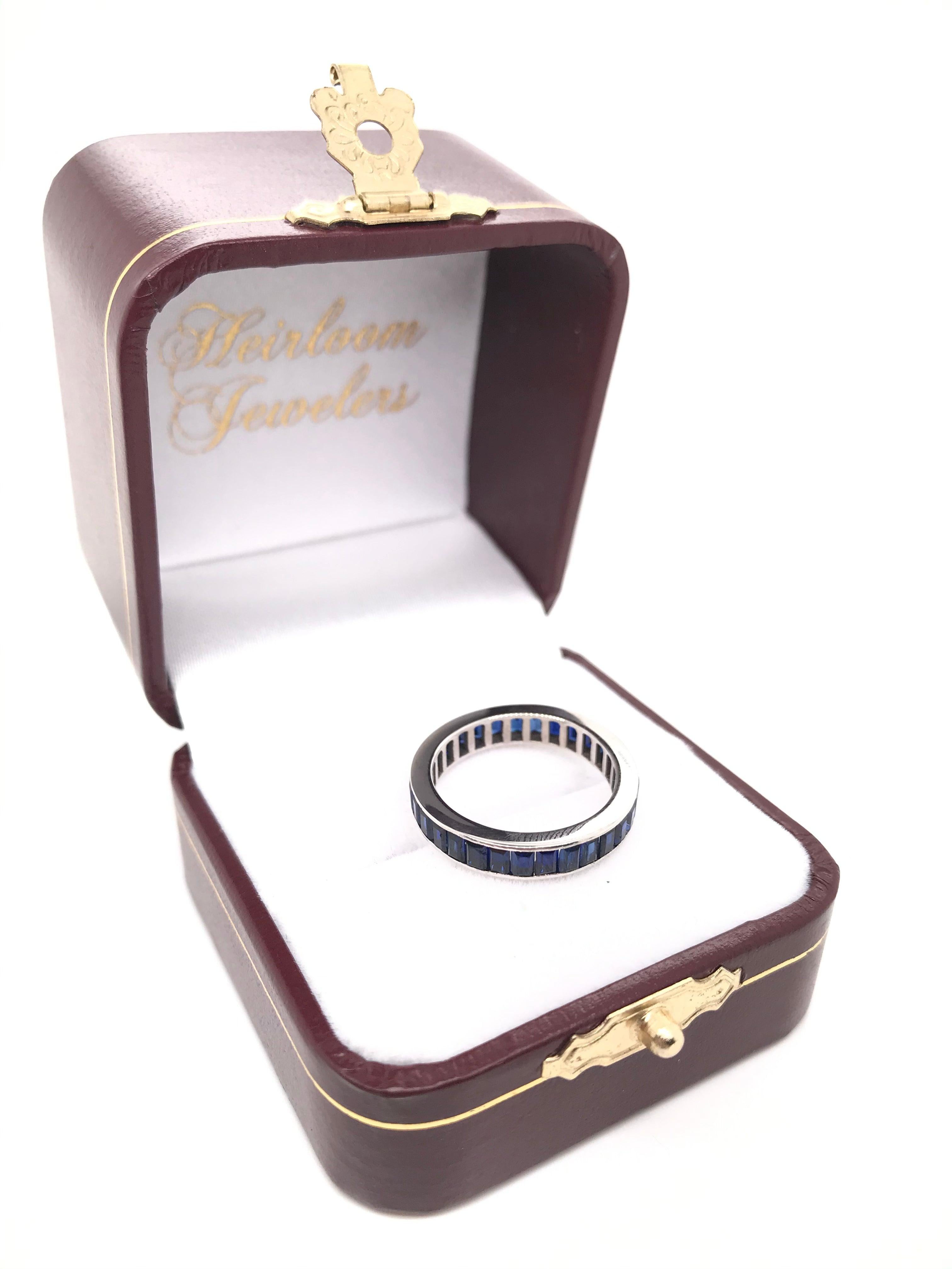 Blue Sapphire Eternity Band For Sale 4