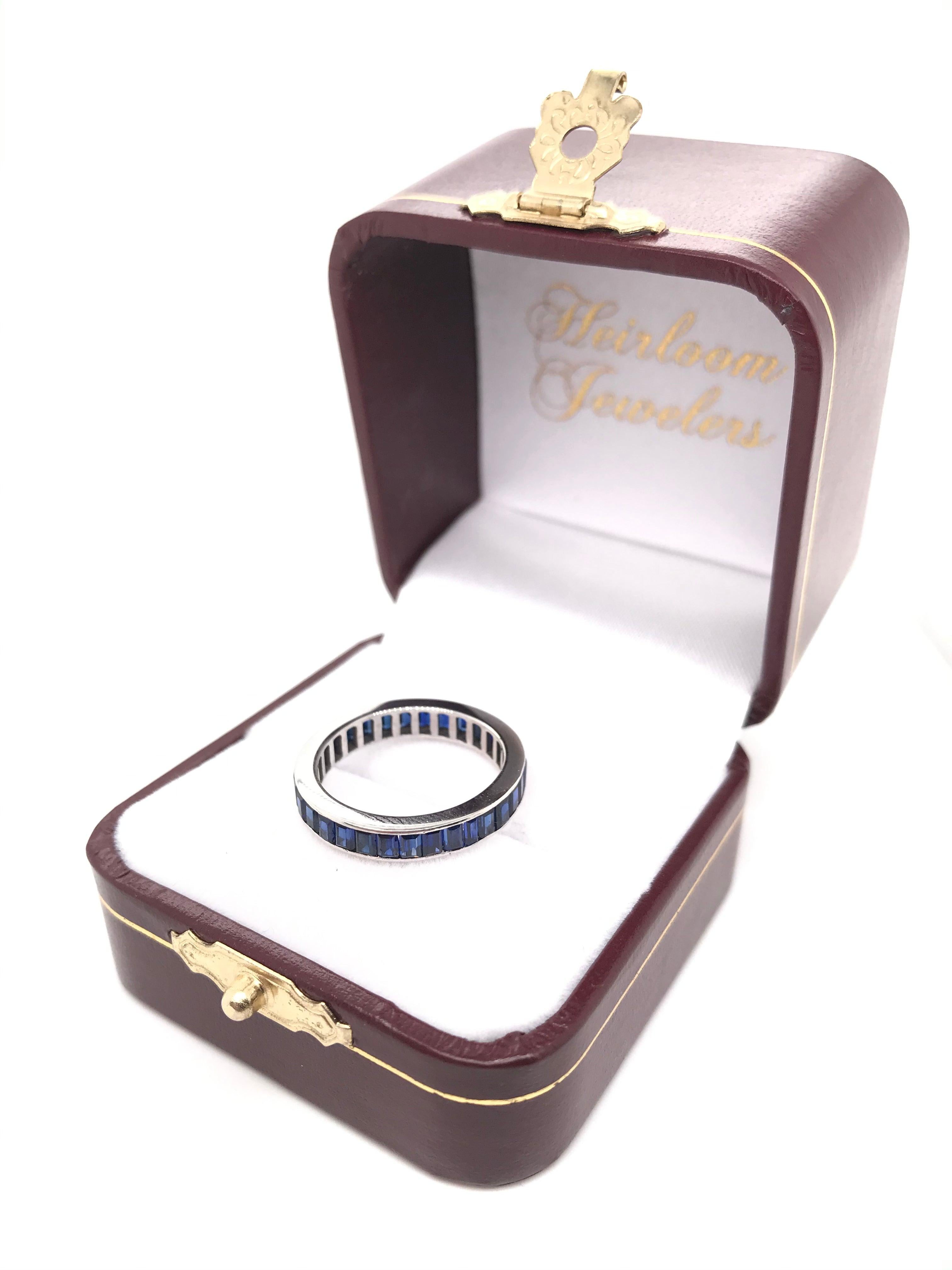 Blue Sapphire Eternity Band For Sale 5