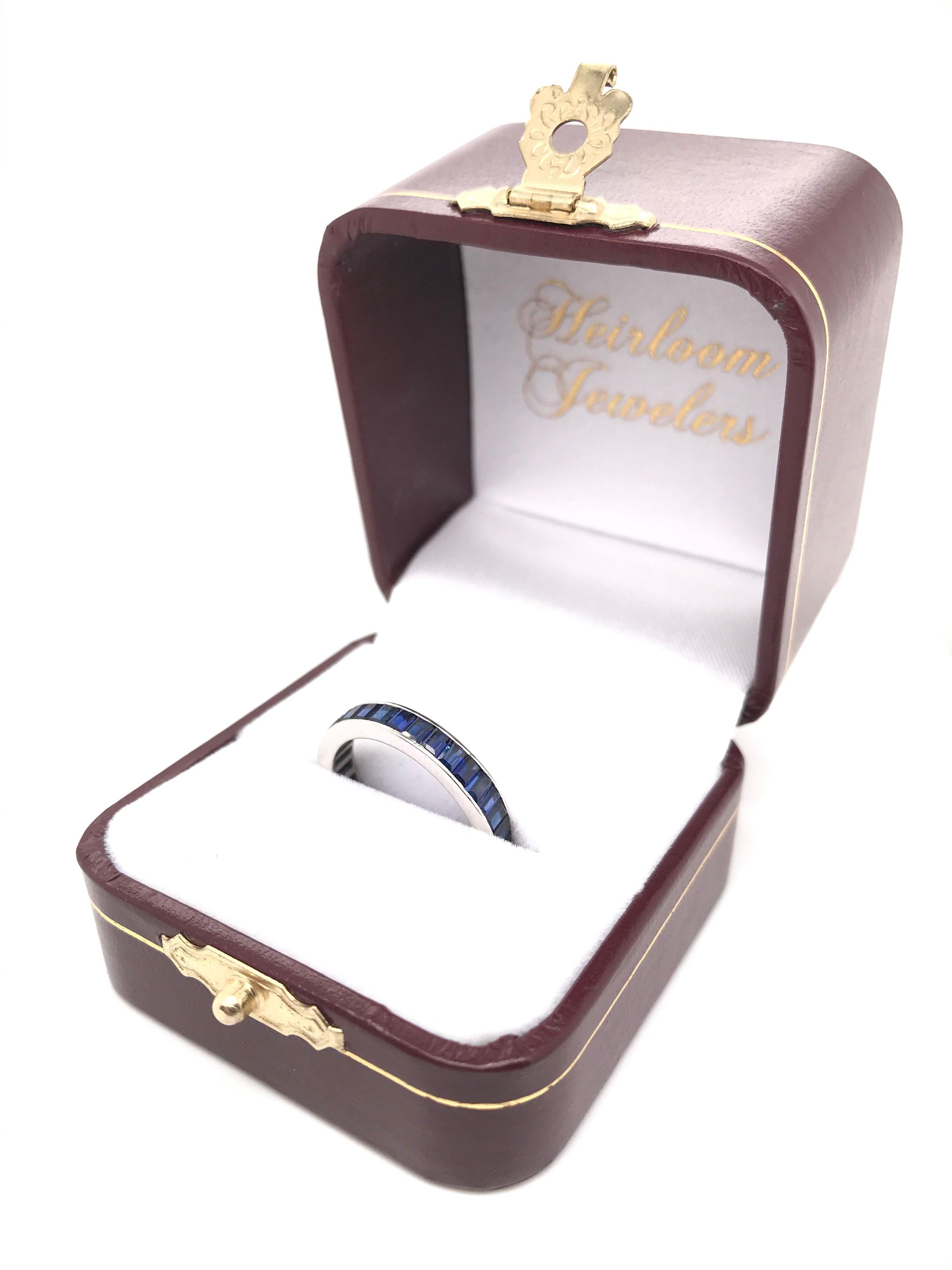 Blue Sapphire Eternity Band For Sale 2