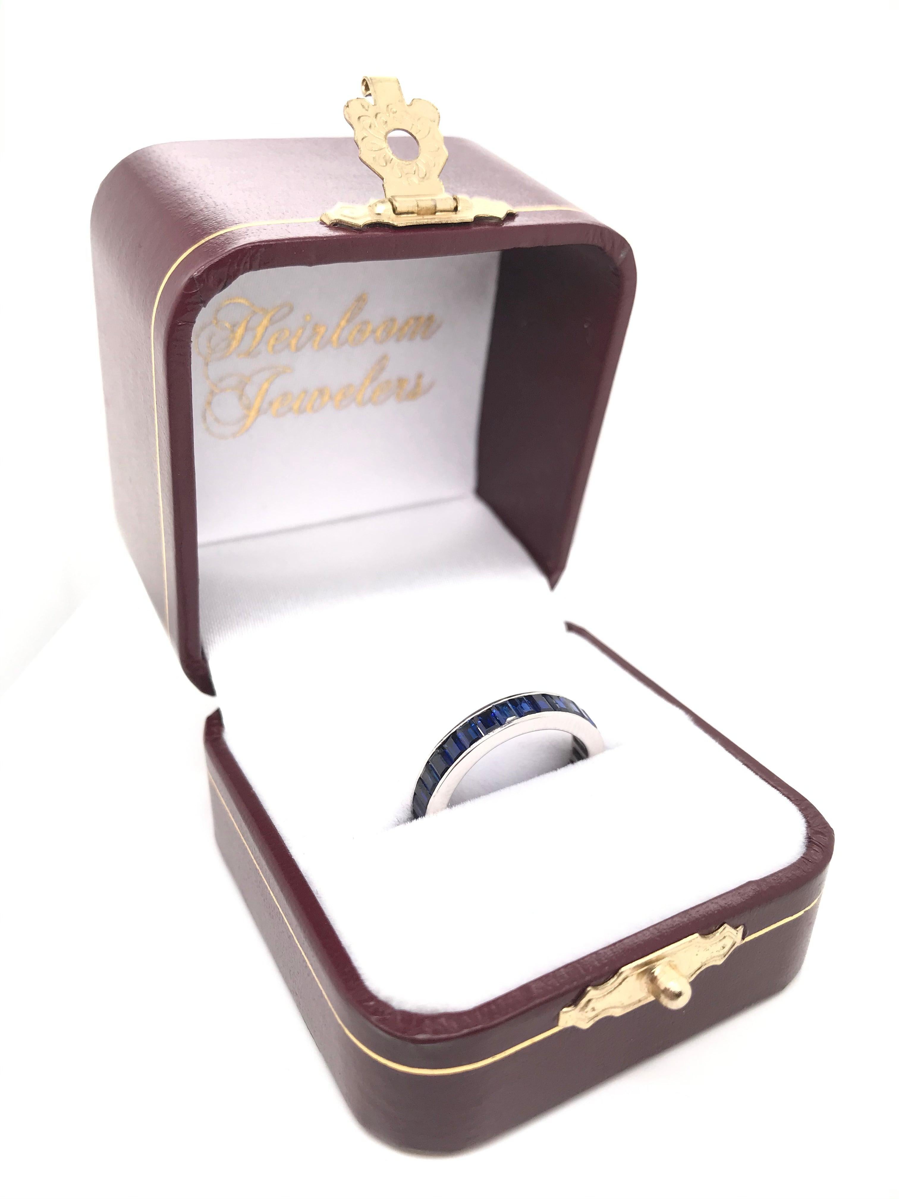 Blue Sapphire Eternity Band For Sale 3