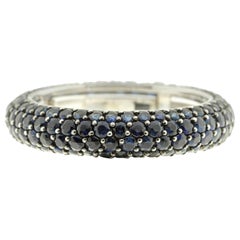 21st Century 18 Karat White Gold Blue Sapphire Stackable Eternity Band