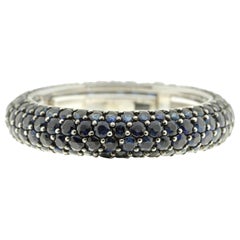 21st Century 18 Karat White Gold Blue Sapphire Stackable Eternity Band 