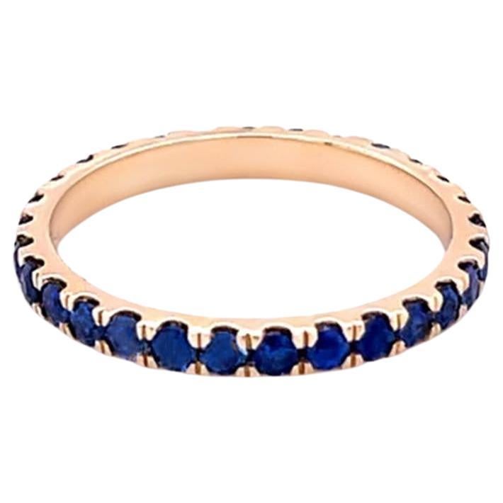 Blue Sapphire Eternity Band Ring 1.21 Carats 14K Gold