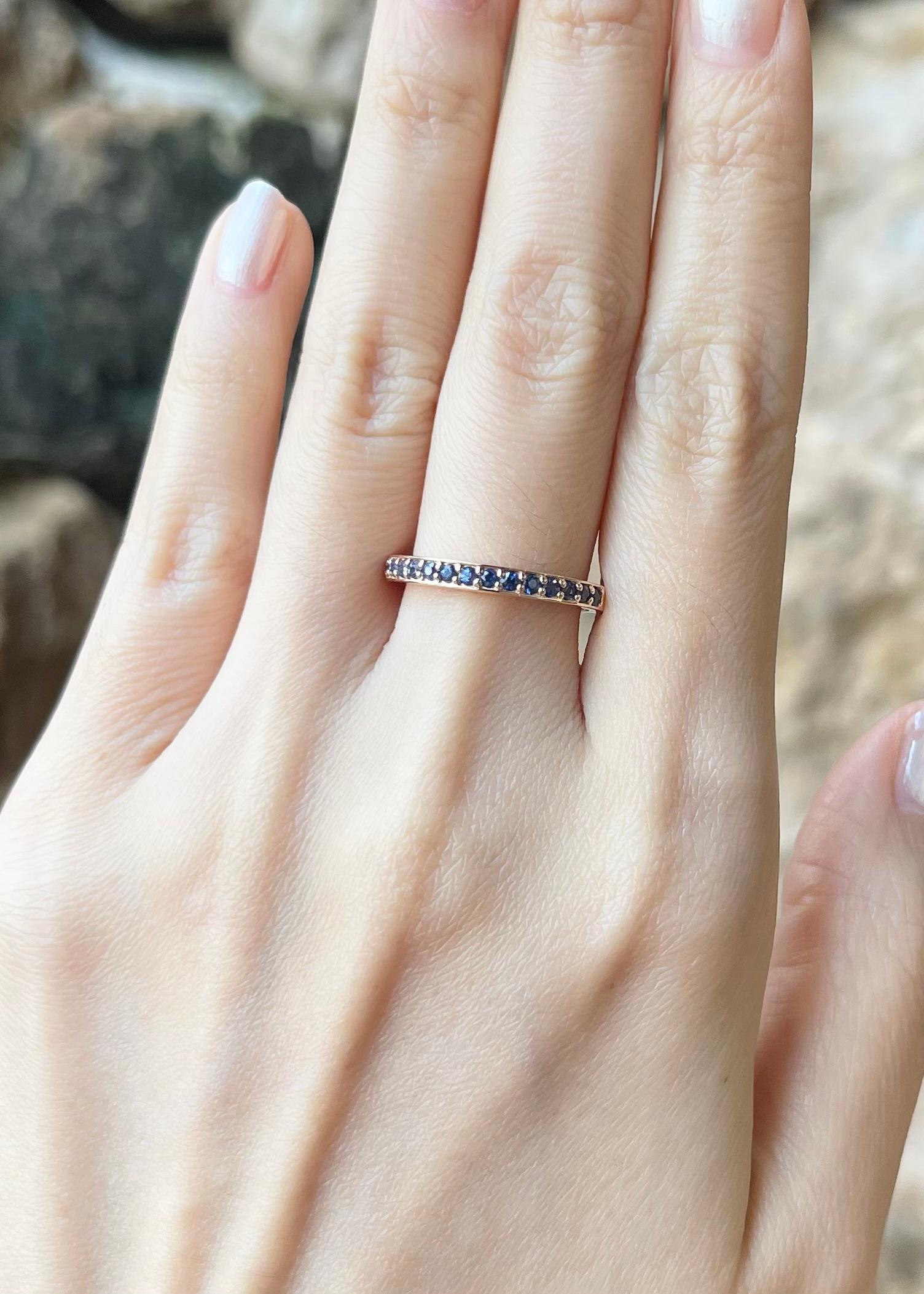 Blue Sapphire 0.39 carat Ring set in 18K Rose Gold Settings

Width:  2.0 cm 
Length: 0.2 cm
Ring Size: 53
Total Weight: 3.02 grams

