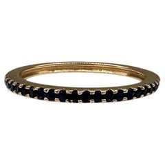 Anello Eternity con zaffiro blu in oro giallo 14K 1,25 mm Misura 6,5