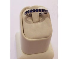 Blue Sapphire Eternity Ring 18 Karat White Gold
