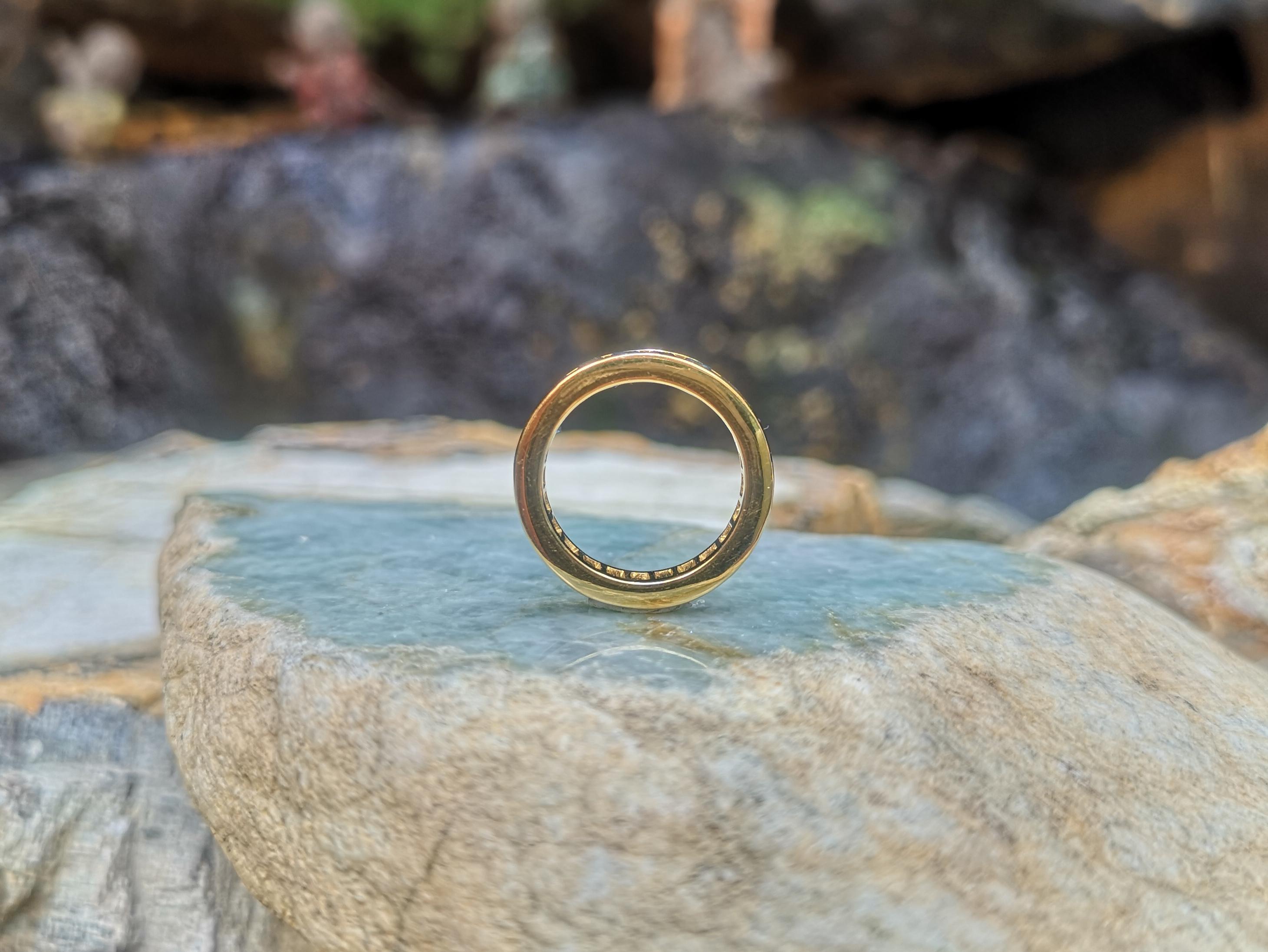 Blue Sapphire Eternity Ring Set in 18 Karat Gold Settings For Sale 1