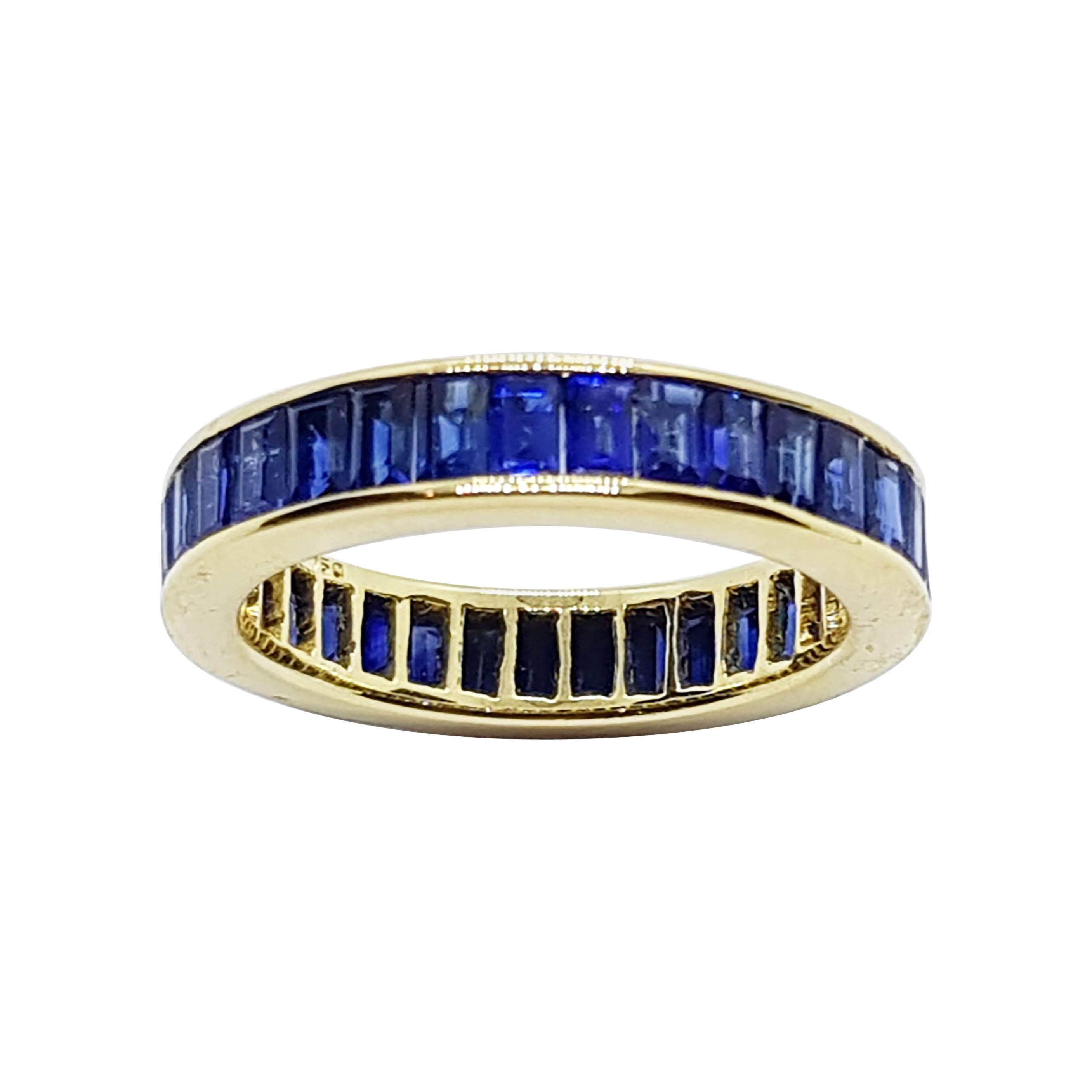 Blue Sapphire Eternity Ring Set in 18 Karat Gold Settings