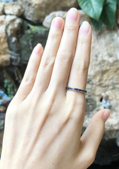Blue Sapphire Eternity Ring Set in 18 Karat White Gold Settings