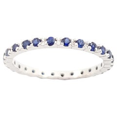 Blue Sapphire Eternity Ring set in 18K White Gold Settings