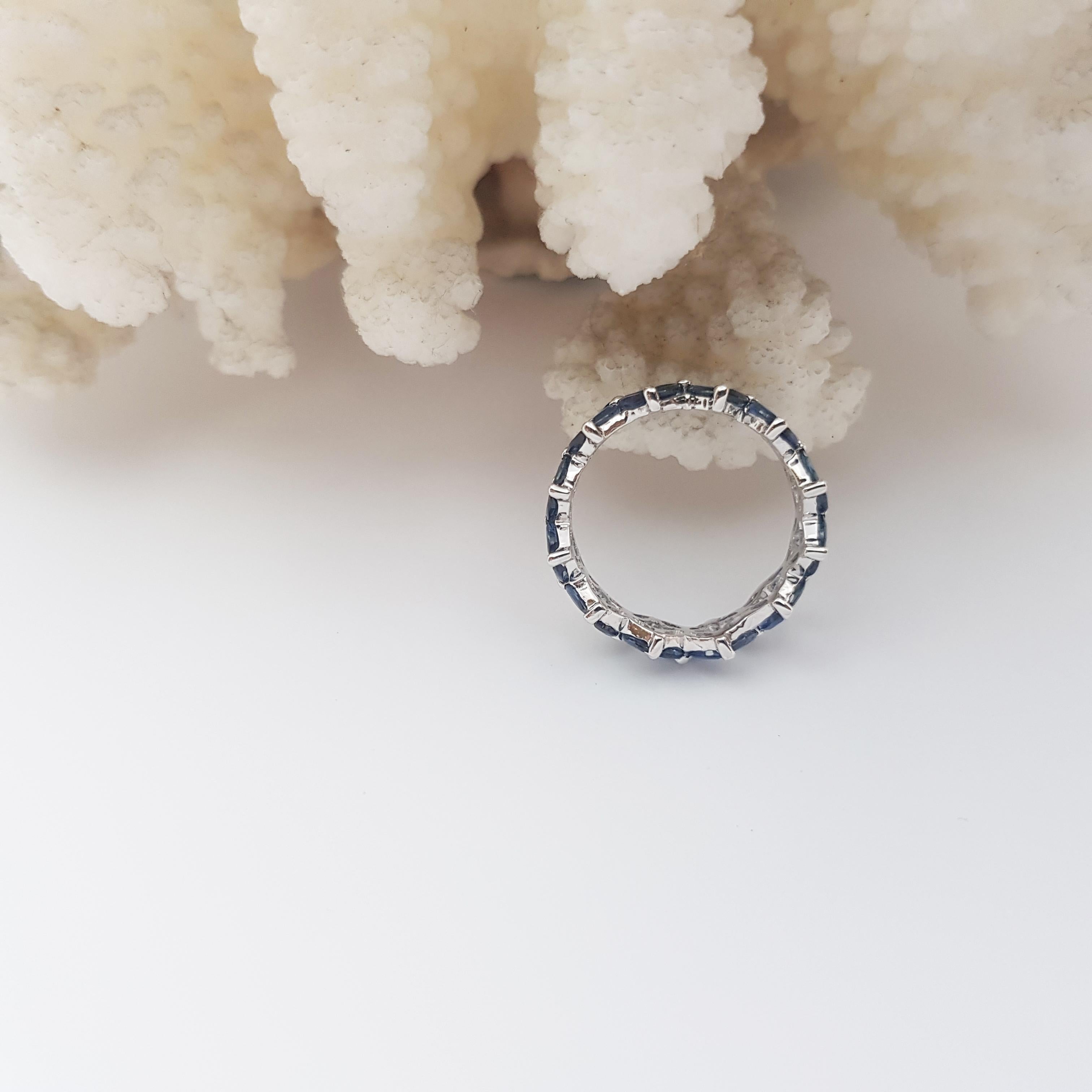 Blue Sapphire Eternity Ring set in Platinum 900 Settings For Sale 4