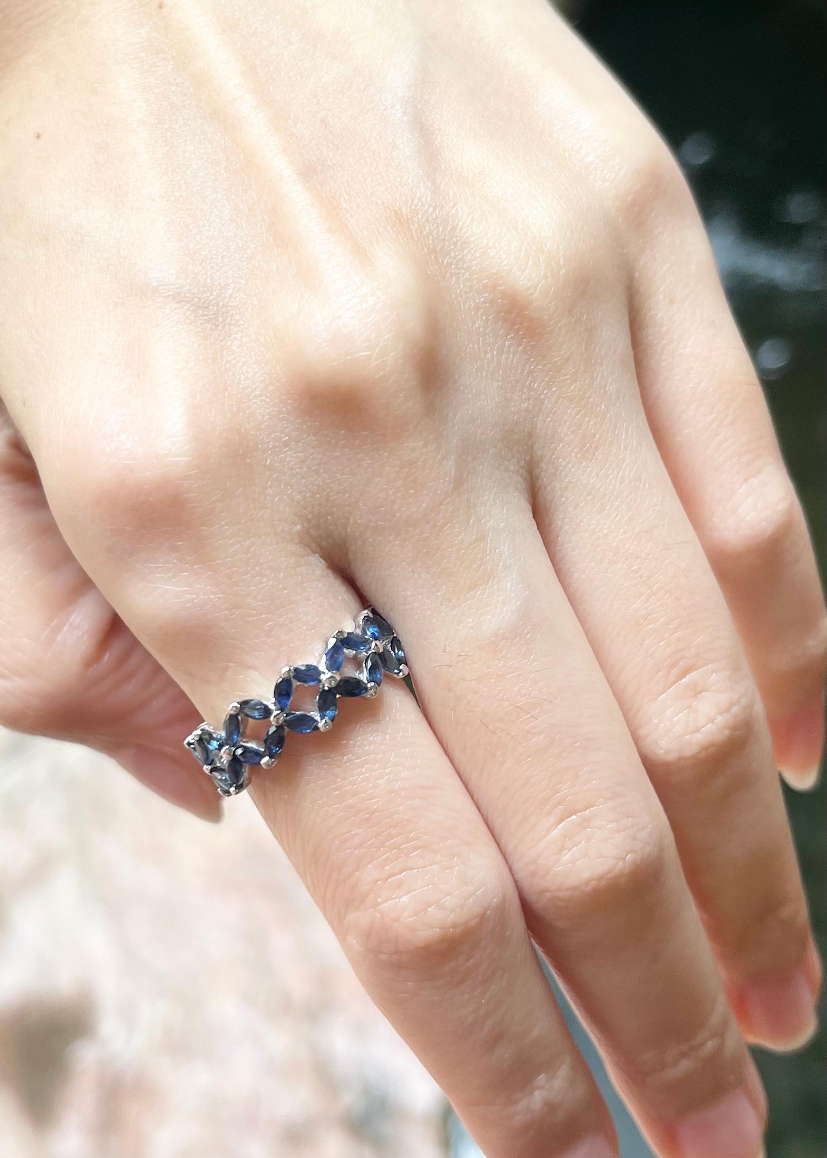 Blue Sapphire Eternity Ring set in Platinum 900 Settings For Sale 2