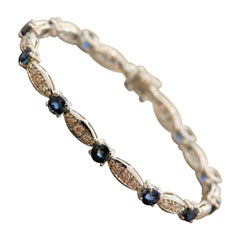 Blue Sapphire Fancy Pink Diamond Gold Bracelet