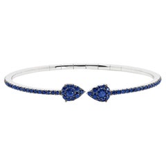 Blue Sapphire Flexible Cuff Bracelet