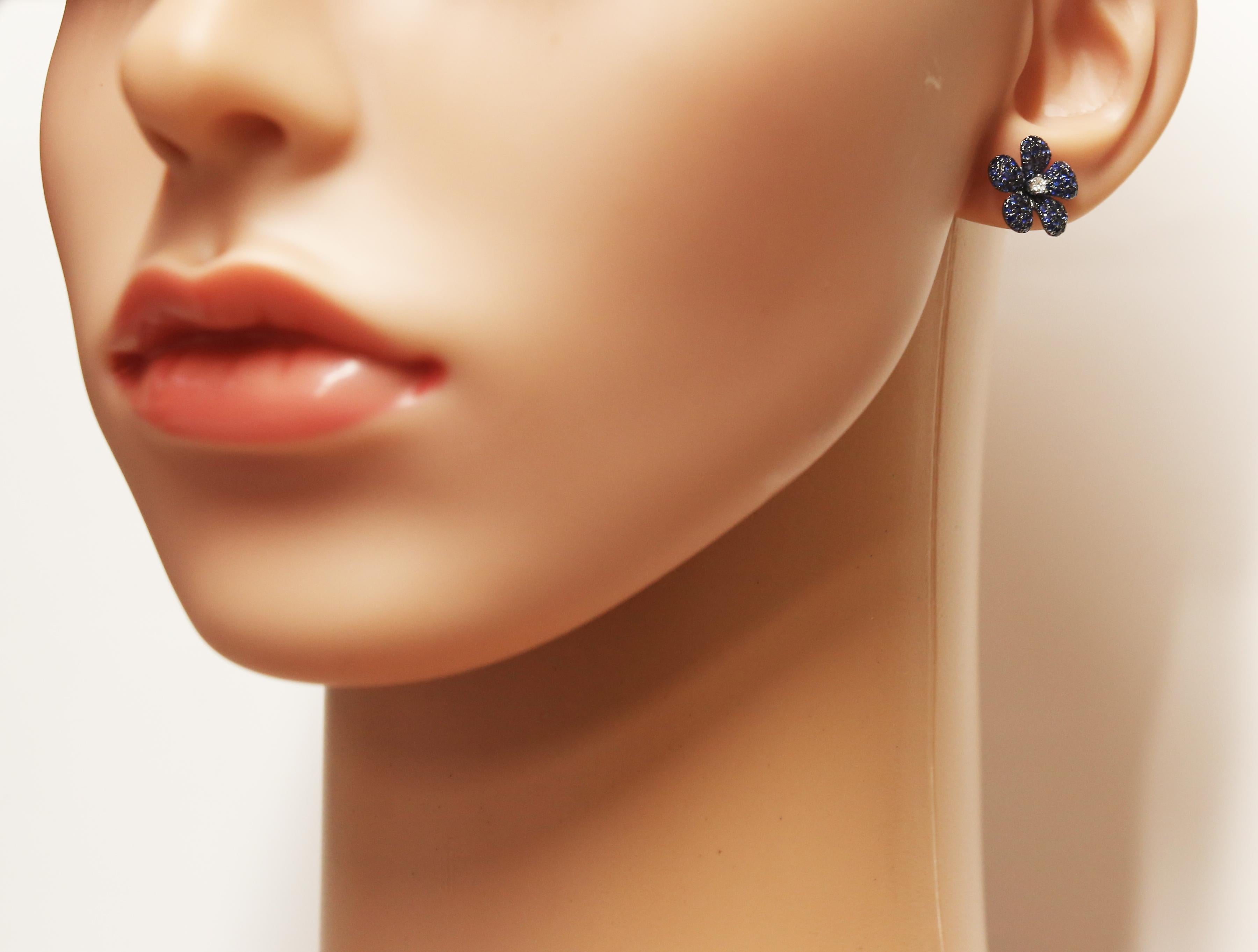 flower sapphire earrings