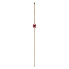 Blue Sapphire Gem Needle Pin Earring
