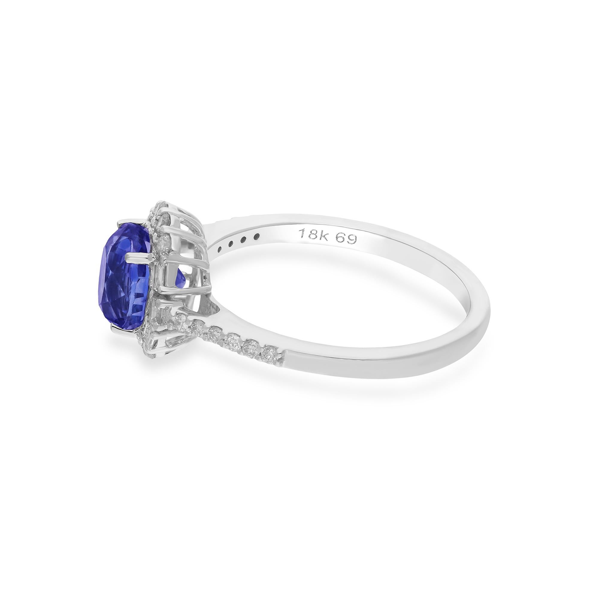Indulge in the timeless elegance of this stunning Blue Sapphire Gemstone Cocktail Ring, adorned with sparkling baguette diamonds and expertly crafted in 14 karat white gold. Every aspect of this ring exudes sophistication and refinement, making it a