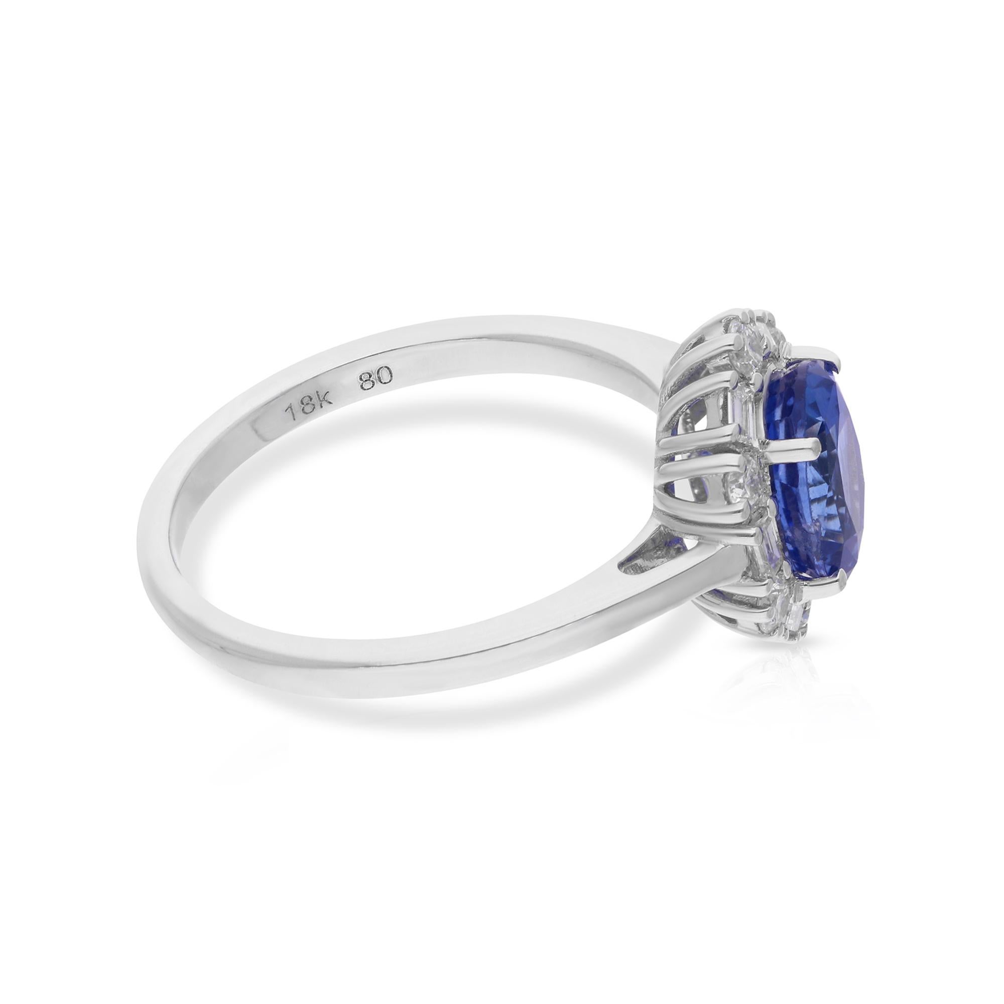 Crafted with precision and care, this cocktail ring is a true work of art, designed to be cherished for a lifetime. The 14 karat white gold setting provides a luminous backdrop for the gemstone and diamonds, enhancing their radiance with its sleek