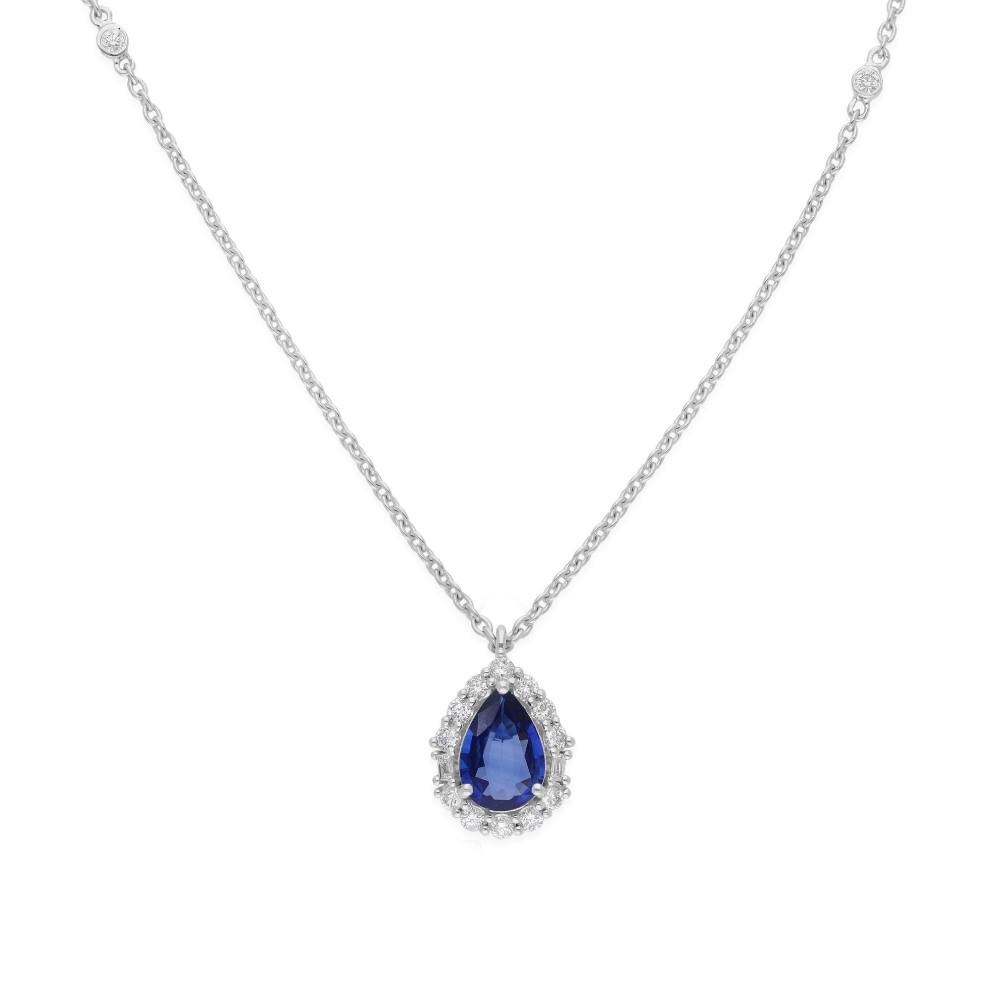Fabriqué en or 18 carats, ce collier exquis est serti d'un saphir bleu de 1,06 carats et de diamants étincelants de 0,30 carats.

Suivez la vitrine de Spectrum Jewels pour découvrir la dernière collection et les pièces exclusives. Spectrum Jewels
