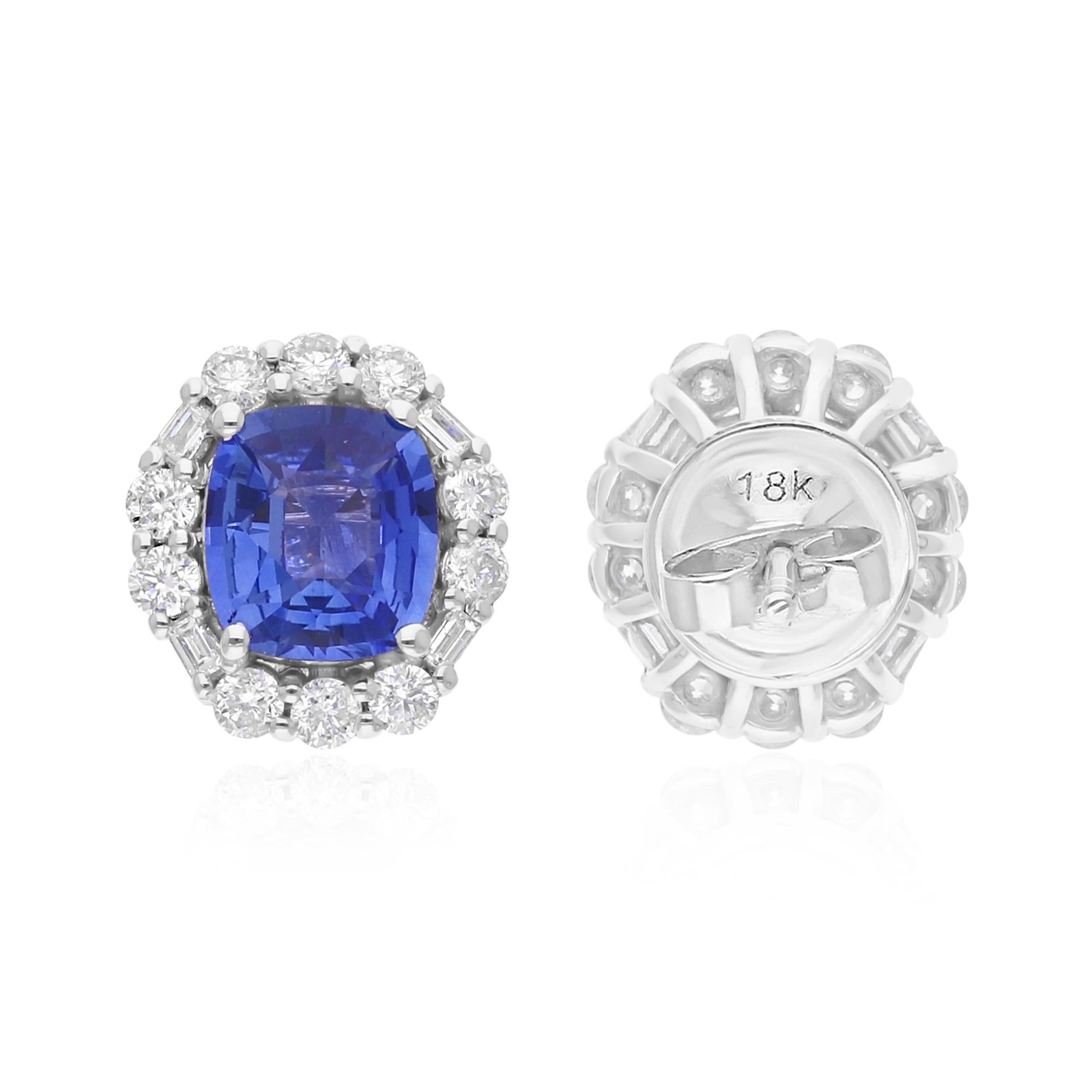 Cast from 14-karat gold, these exquisite earrings are handset with 2.45 carats blue sapphire and 0.65 carats of sparkling diamonds.

FOLLOW SPECTRUM JEWELS storefront to view the latest collection & exclusive pieces. Spectrum Jewels is proudly rated