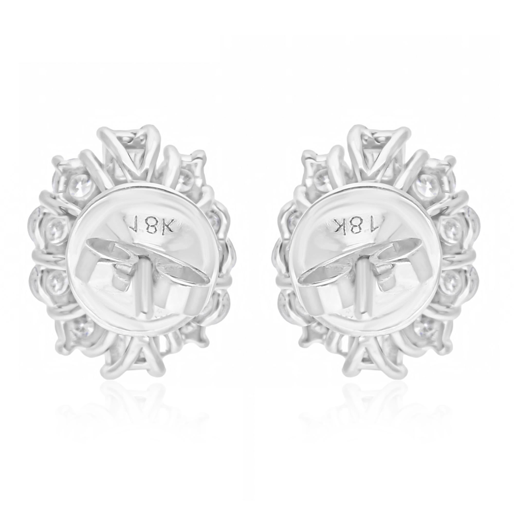 Orecchini con pietra preziosa zaffiro blu SI/H Diamante Gioielli in oro bianco 14 carati In condizioni Nuovo in vendita a Diera, Dubai