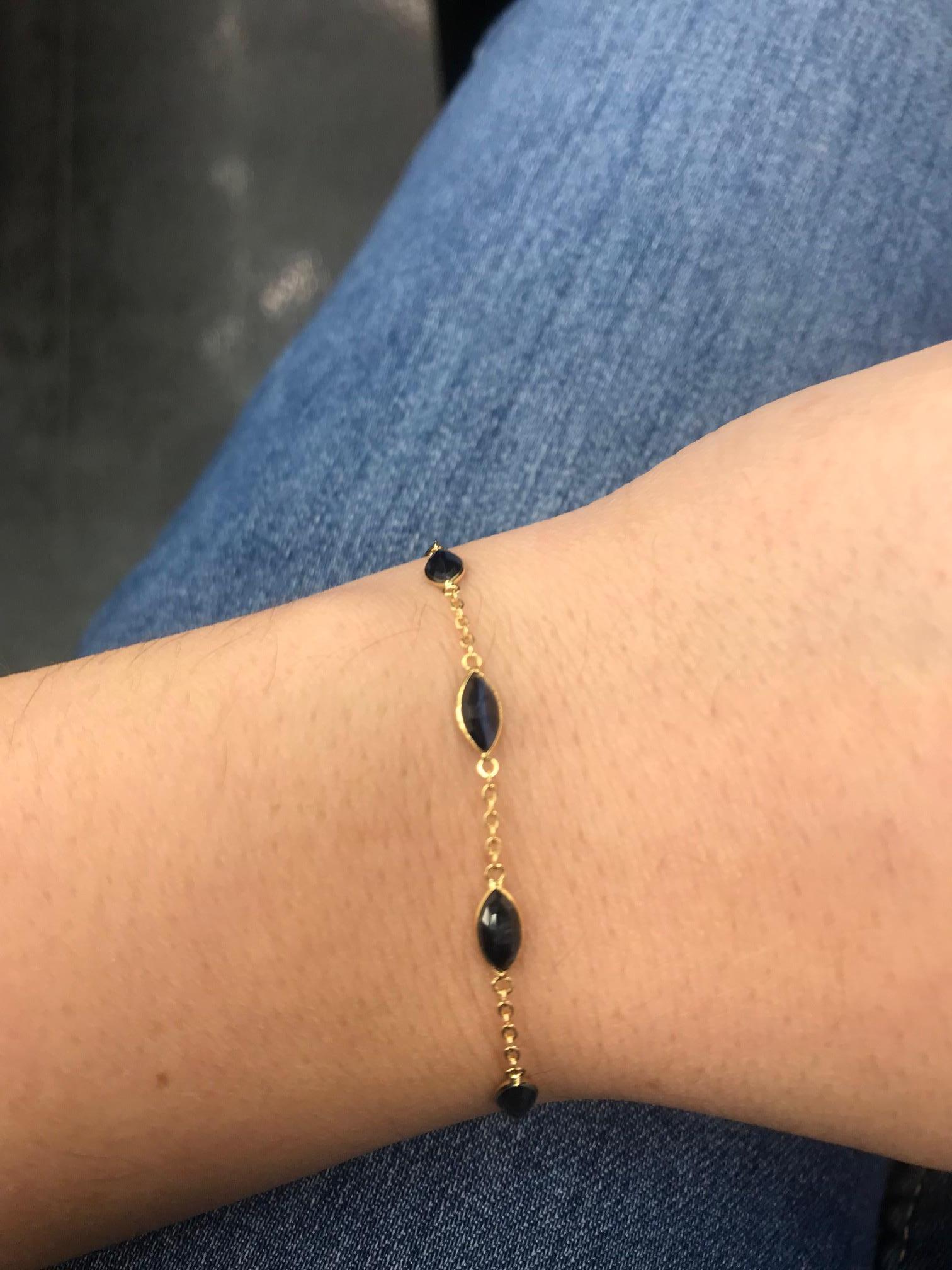 Contemporary Blue Sapphire Gold Bracelet 4.83 Carat 18 Karat