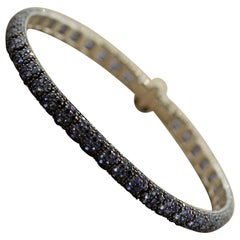 Blue Sapphire Gold Flexible Bracelet