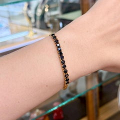 Blue Sapphire Half Tennis Bracelet 14k Yellow Gold