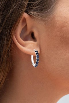 Blauer Saphir Ohrringe 2,64 Karat Sterling Silber