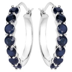 Blauer Saphir Ohrringe 2,64 Karat Sterling Silber