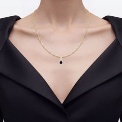 Blue Sapphire Knot Pendant With Diamonds 1.44 Carats 14K Yellow Gold