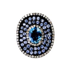 Blue Sapphire L.B.T 
Diamond Ring