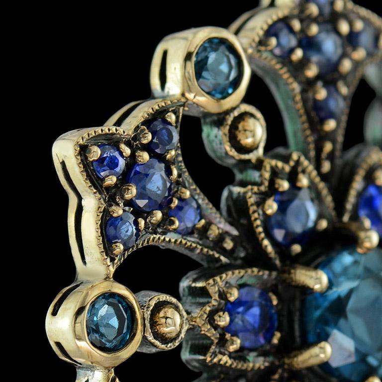 Women's Blue Sapphire London Blue Topaz Pendant