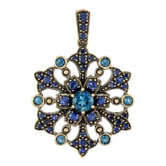 Blue Sapphire London Blue Topaz Pendant