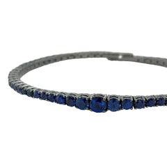 Zafiro Azul Majestad en Pulsera de Tenis de Oro Blanco